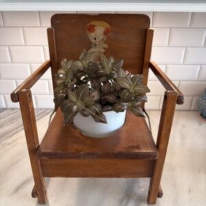 Vintage 1950's Wooden Folding Kids Potty Chair Perfect Planter!
